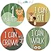 Baby Milestone Stickers by Baby Nest Designs - Set of 16 Baby Monthly Stickers. Cute Woodland Animals Each Month Stickers for Baby Boy and Baby Girl - Newborn Photography Props, Fun Baby Shower Gifts