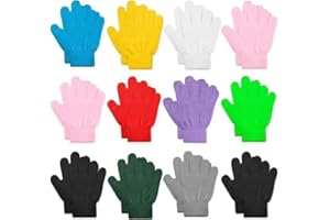 Meste Kids Gloves 12 Pairs/10 Pairs/8 Pairs/6 Pairs Knit Stretchy Magic Mittens for Boys Girls 3 to 12 Age Winter Warm Gloves