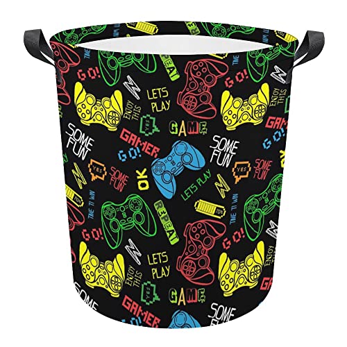 Gaming Gamer Laundry Basket Boys Hamper Kids Laundry Basket Baby Laundry Hamper Dirty Clothes Organizer Boys Toy Storage Bin Nursery Hamper for Bedroom Bathroom Gamer Room Decor
