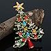 Haodeba 1 Piece Gorgeous Enamel Rhinestone Brooch Christmas Tree Brooch Pins Party Favor Best Gift for Girls Women Ladies