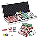 Smartxchoices 500 Poker Chips Set 11.5 Gram Dice Style Clay Casino Poker Chips w/Aluminum Case, Cards, Dices, Blind Button for Texas Holdem, Blackjack, Gambling