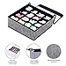 Onlyeasy Closet Underwear Organizer Drawer Divider (16 Cells +5 Cells) - Large Fabric Bra Underwear Organizers with Clear Lid, 12.6