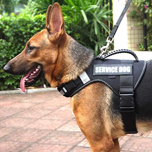 Adirigo No Pull Service Dog Harness with Soft Handle and Reflective for Service Dogs, Adjustable Comfort Oxford Padded Vest Soft Vest with Removable Reflective Patches for Medium and Large Dogs（XL）