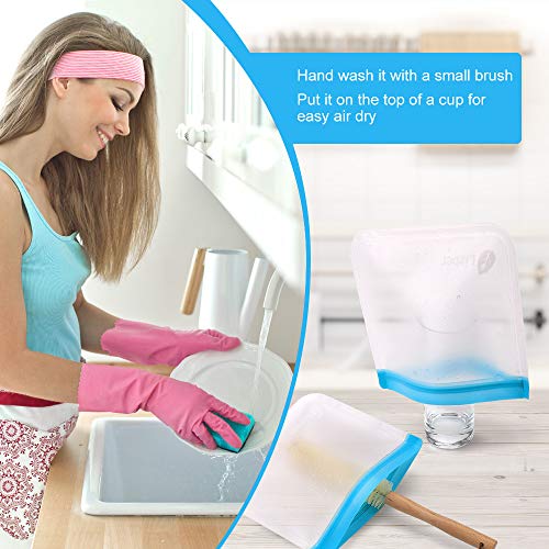 4 Reusable+Storage+Sandwich+Leakproof+Food+Storage+Bags