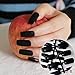 Flat Ultra Long Acrylic Nail Tips Pure Black Shiny Fake Nails Full Wrap Finger Press-On Nails Easily Use BL