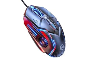 CHONCHOW Gaming Mouse Wired,6 Buttons, 4 Adjustable DPI Up to 3200 DPI, 7 Color LED Light, Wired Mouse Used for Games and Office, Mouse for Computer/Laptop/Tablets(Grey)