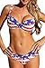 EVALESS Women's American Flag Padded Two Pieces Bikini Set Swimsuit