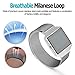 Hagibis Fitbit Blaze Band with New Metal Frame Milanese Loop Stainless Steel Bracelet Strap Magnet Lock Band for Fitbit Blaze Smart Watch-Small Large Black Sliver Rose Gold (Sliver, Small)