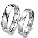 Singring Lover's Heart Shape Titanium Mens Ladies Promise Ring 