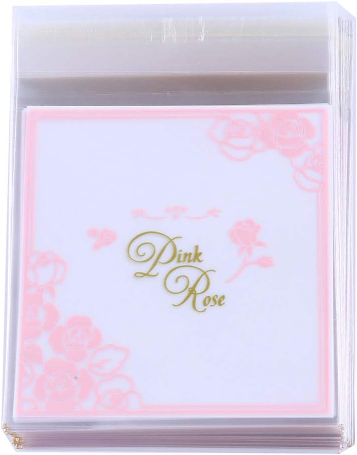 SevenHope Cookie Packaging Rose Self-Adhesive Plastic Bags For Biscuits Snack Baking Package