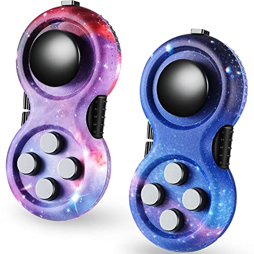 Skylety 2 Fidget Toy Game Controller Fidget Pad, Starry Purple Starry Blue