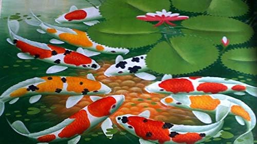 WiHome 5D Diamond Painting Kits for Adults Full Drill Koi Fishes Embroidery Rhinestone Painting