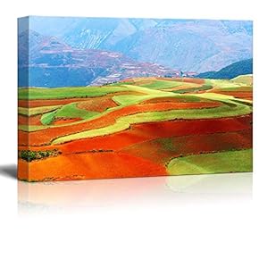 Canvas Prints Wall Art - Beautiful Fields Landscapes in Yunnan Province, Southwest of China - 12" x 18"