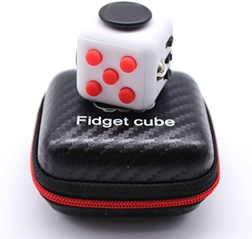 RESTER ABS Material Matt Surface 3.3cm Stress Release Anti-Stress Anxiety and Boredom Fidget Cube Toys (White/Red)
