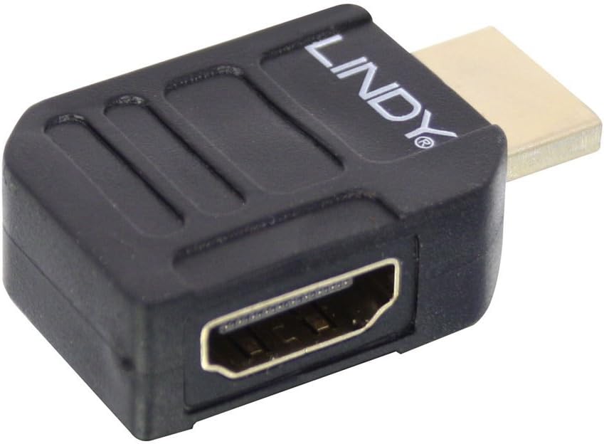 Lindy HDMI 90 Degree Right Angled Adapter, Black, Black,Gold