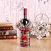 vLoveLife 2pcs Christmas Sweater Wine Bottle Cover, Newest Collar & Button Coat Design Wine Bottle Sweater Santa Wine Bottle Dress Sets for Christmas Gifts Xmas Party Decorations - 1 Red & 1 Brown