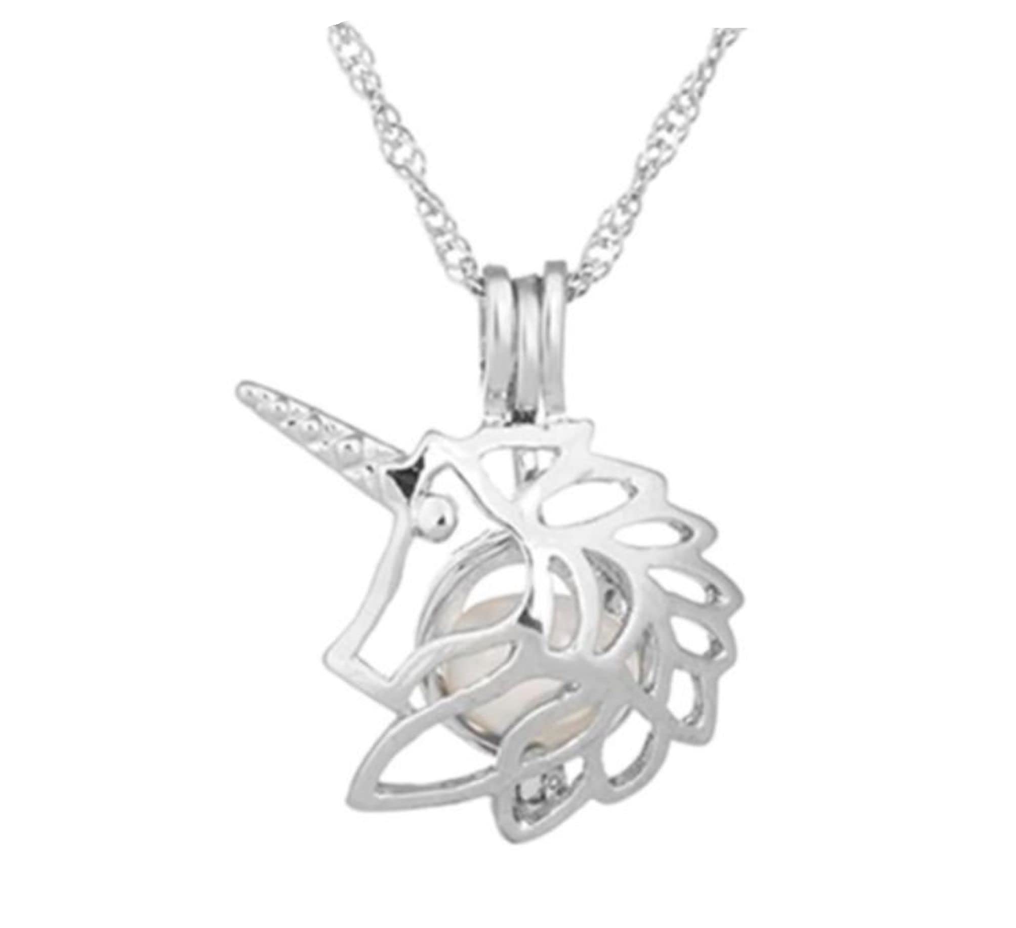 CrownOfRibbons Silver Unicorn Necklaces for Girls, Jewelllery Gifts for Her