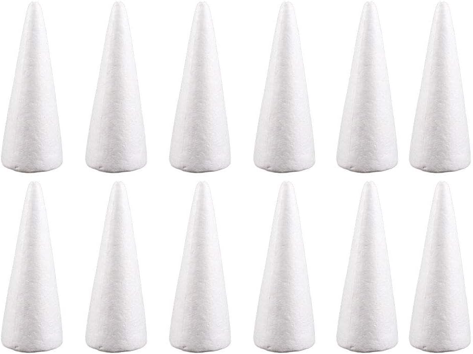 Happyyami 12pcs Craft Foam Cone White 