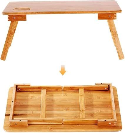 Amazon Com Iusun Bamboo Folding Laptop Table Lazy Breakfast Book