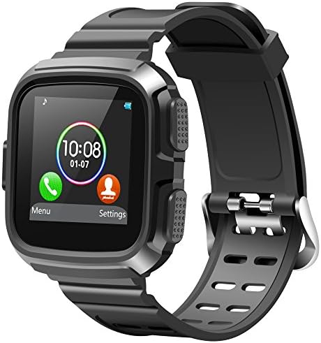 For Fitbit Versa Bands with Case, Resilent Protective Case with Accessory Strap for Fitbit Versa Smart Fitness Watch (Black)