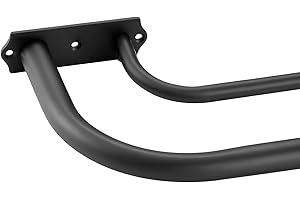 HOSMILE Double Curtain Rods Matte Black, Double Curtain Rod for Window 28-48 Inches, Room Darkening Curtain Rods, 1-Inch Diameter Front and 5/8 Inch Back Double Drapery Rod Wrap Around Design