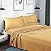 HOMEIDEAS 4 Piece Bed Sheet Set (Queen,Gold) 100% Brushed Microfiber 1800 Bedding Sheets Deep Pockets,Wrinkle & Fade Resistant