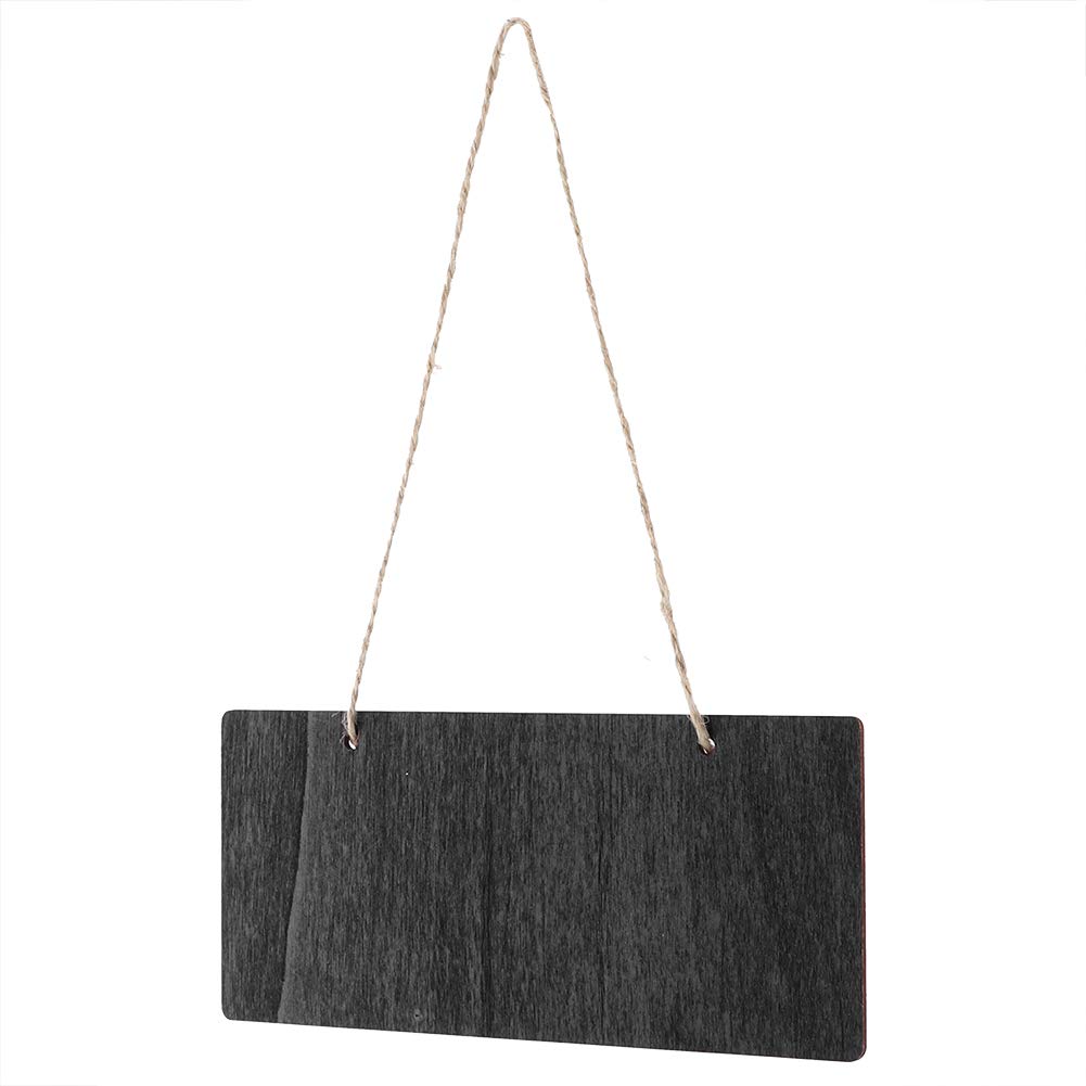 Chalk Board, Chalkboard Wood Framed Blackboard Sign Double Sided Erasable Message Board Rectangle Chalk Board Sign with String for Wedding, Kitchen and Crafts, 18x8cm
