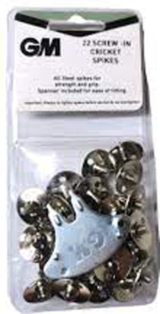 JUNIOR SPC SCREW BAG carta Football CRICKET SPIKES 100 PIECES IN POLYBAG 21MM D X 6MM METAL TIP/GREEN BASE, White, One size