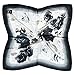 TONY & CANDICE Women's Graphic Print 100% Silk, Silk Scarf Square, 33 * 33 Inches (Black and White Flowers Print)