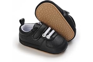 SABATUTU Baby Boys Girls Leather PRE-Walking Sneakers Toddler Anti-Slip Rubber Sole Infant Lightweight First Step Shoes