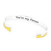 STORYJEWELLERY Cuff Bracelets for Women, Mixed Metal Wave Bracelet, Inspirational Mantra Bracelets, Motivational Gifts for Women, Christian Jewelry, Beach Jewelry