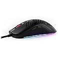 Arozzi Favo Ultra Lightweight Customizable RGB Gaming Mouse with Honeycomb Pattern Pixart 3389 Sensor and Omron 20M Switches - Black