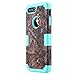 iPhone 7 Plus Case, LONTECT Camouflage Tree Hybrid Heavy Duty Shockproof Case with Dual Layer [Hard PC+ Soft Silicone] Impact Protection for Apple iPhone 7 Plus - Tree Camo/Teal