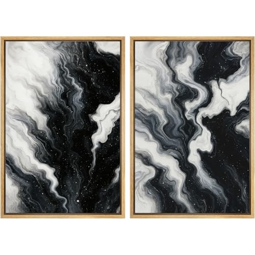 MUDECOR Framed Canvas Print Wall Art Set Monochrome