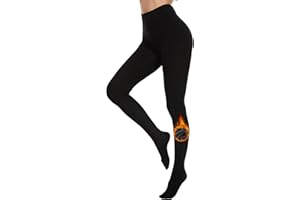 BATHRINS Womens Winter Warm Fleece Lined Tights Opaque Fashion Thermal Tights Thick Leggings