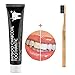 Charcoal Teeth Whitening Kit - MY LITTLE BEAUTY - Natural Active Bamboo Teeth Whitening Paste and Toothbrush - Mint