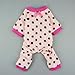 Fitwarm Pink Cute Polka Dots Dog Coat for Pet Dog Pajamas Soft Winter Clothes, Medium