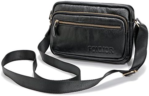 Fonmor Men's Genuine Leather Shoulder Messenger Bag CrossBody Bag (L4)