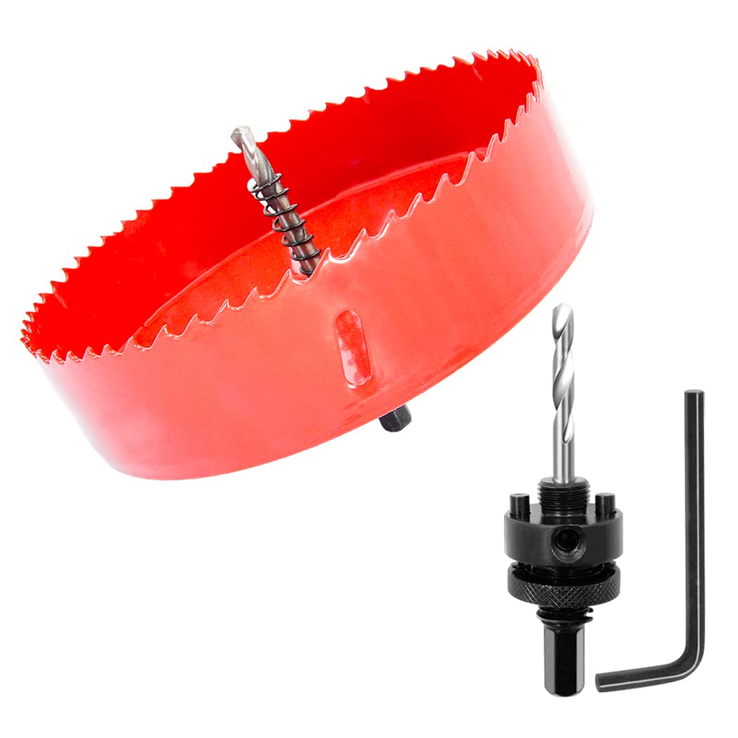 LAIWEI 155mm Hole Saw, Drill Bit, Heavy Duty Arbor, High Speed Steel, Wood, Metal, Aluminium, Hole Saw — image 1