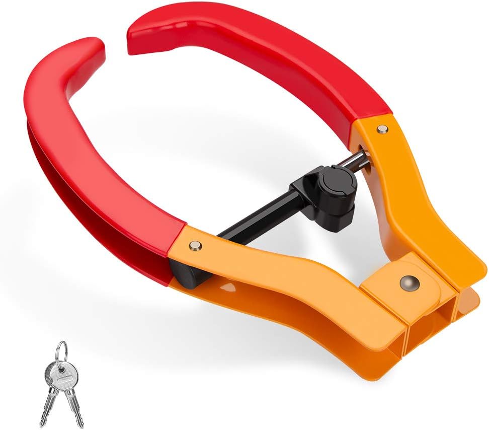 Amazon タイヤロック カーセキュリティcoquimboホイールロック 自動車盗難防止 キー付き 防犯 簡単設置 丈夫 イエロー 車用 ロック 車 バイク