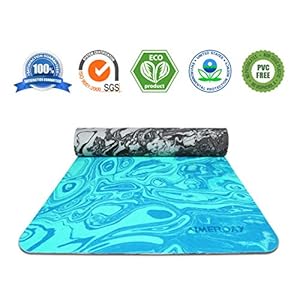 AIMERDAY Non Slip Yoga Mat Eco Friendly TPE Exercise Mat Premium Print 1/4 Inch Thick High Density Lightweight Pilates…