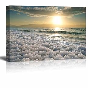 Canvas Prints Wall Art - Beautiful Scenery/Landscape Sunrise at Dead Sea, Israel. Nature Beauty - 12" x 18"