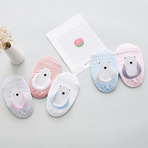 Unisex Baby Toddler No Show Non Skid Slip Heel Grip Low Cut Cotton Socks for Boys and Girls (Pack of 5/10) (S 2-4T, 5 Pack) - Thumbnail 3