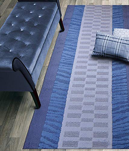 Custom Size Zebra Hallway Runner Rug Slip Resistant, 26 Inch Wide x Your Choice of Length Size, Blue, 26 Inch X 5 feet