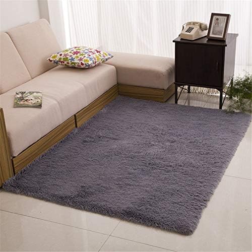Area Rug-Super Anti-Skid Shaggy Soft Indoor Modern Machine Washable Bed Mat for Dining Room Home Children Bedroom Floor Mat,Gray,80x200CM