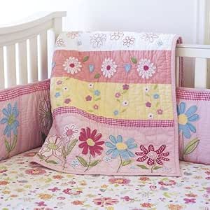 Amazon.com: Pottery Barn Kids Pink Daisy Garden Quilted Bedding