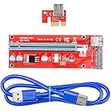 SATA Powered PCIe VER 007 16x to 1x Powered Riser Adapter Card w/ Removable Foam Backing &amp; 60cm USB 3.0 Cable For GPU Cryptocurrency Mining By Cryptosaur Gear