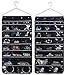 Misslo 44 Pockets Oxford Hanging Jewelry Organizer with Zipper Hanger, Black
