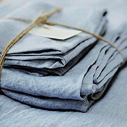 Merryfeel Luxurious 100% Pure French Linen Chambray Sheet Set - Queen - Thumbnail 5