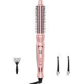 USHOW Curling Brush, 1 inch Heated Round Brush | Thermal brush without hair dryer curling iron and wand styling tool